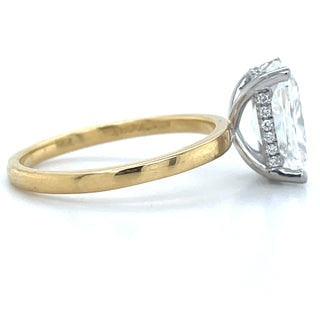 Ariana - 18ct Yellow Gold 2.69ct Laboratory Grown Cushion Solitaire Diamond Engagement Ring With Hidden Halo