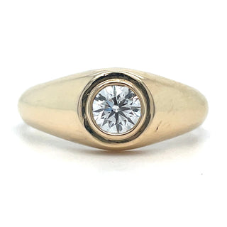 9ct Yellow Gold Laboratory Grown 0.50ct Round Brilliant Solitaire Diamond Ring