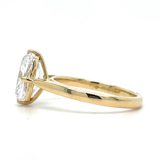 Sage - 18ct Yellow Gold 3.02ct Laboratory Elongated Cushion Solitaire Diamond Engagement Ring