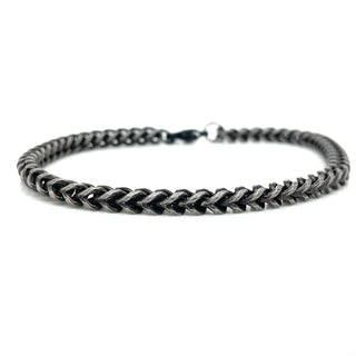 Gents Stainless Steel Black Spiga Bracelet