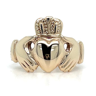 Vintage 9ct Yellow Gold Gents Claddagh Ring