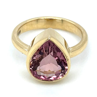 18ct Yellow Gold Earth Grown 3.50ct Pink Tourmaline Ring