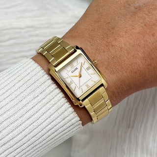 Anglée Watch Steel, White, Gold Colour
