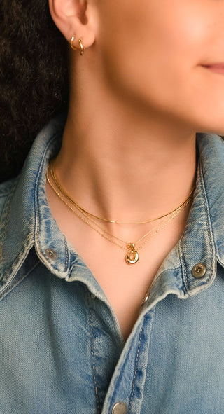 Golden Square Snake Necklace