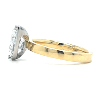 Mae- 18t Yellow Gold 2.01ct Laboratory Grown Pear Diamond Bezel Set Solitaire Engagement Ring
