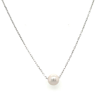 9ct White Gold Floating Freshwater Pearl Pendant