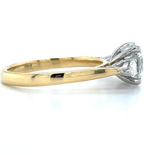 Bonnie - 18ct Yellow Gold 1.98ct Laboratory Grown Round and Pear Three Stone Diamond Engagement Ring