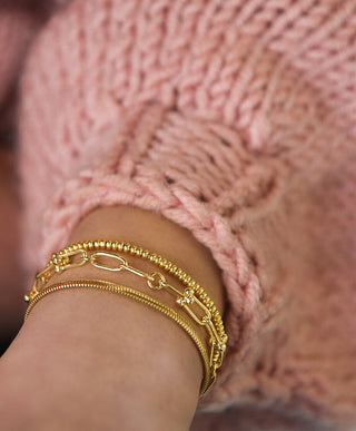 Golden Chunky Industrial Style Bracelet