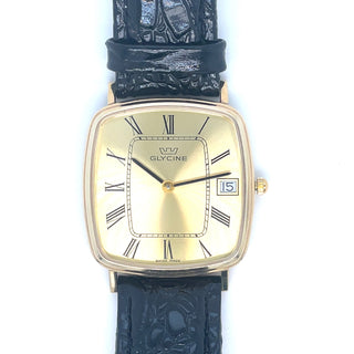 Glycine 9ct Yellow Gold Square Face Ladies Watch