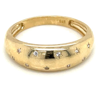 9ct Yellow Gold Starry Night Cz Ring