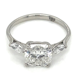 Heidi - Platinum 2.32ct Cushion And Marquise Laboratory Grown Diamond Ring