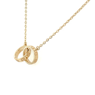 9ct Yellow Gold Double Screw Circle Necklace