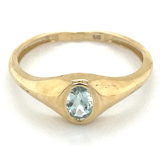 9ct Yellow Gold Rubover Earth Grown Topaz Ring