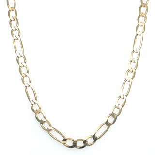 Vintage 9ct Yellow Gold 3 To 1 Figaro 18” Necklace