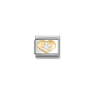 CHARM, COMPOSABLE LINK, HEART, SNOWFLAKE WHITE