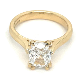 Claire - 18ct Yellow Gold 2.01ct Laboratory Grown Elongated Cushion Cut Double Claw Diamond Ring