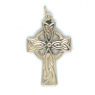 Vintage 9ct Yellow Gold Celtic Cross Pendant With Design