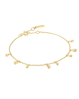 Ania Haie Gold Polished Teardrop Dangle Station Bracelet