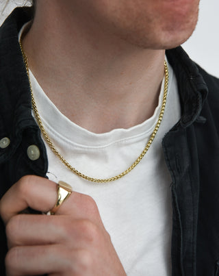 Gents Golden 22” Spiga Necklace