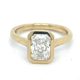 Elsa - 18ct Yellow Gold Laboratory Grown Rubover 1.55ct Radiant Cut Solitaire Diamond Ring