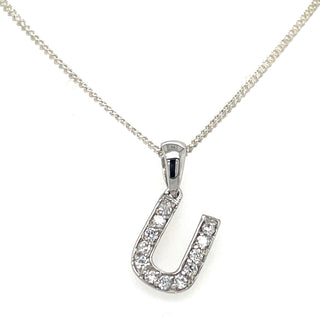 Sterling Silver Cz Initial Necklaces