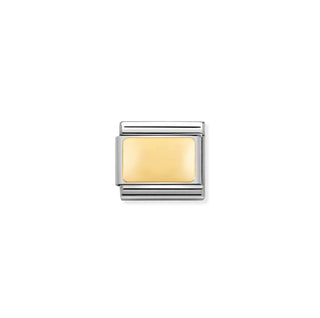 CHARM, COMPOSABLE LINK, STAINLESS STEEL AND GOLD ENGRAVEABLE PLATE