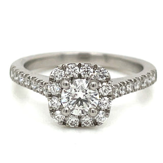 Robyn - Platinum Earth Grown Round Brilliant Cushion Shaped Halo Diamond Engagement Ring