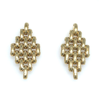 Vintage 18ct Yellow Gold Panther Link Drop Earrings