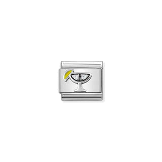 Composable Classic SYMBOLS in stainless steel, enamel and 925 sterling silver Cocktail with yellow zirconia