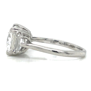 Scarlett - Platinum 3.69ct Square Radiant Laboratory Grown Diamond Ring with Side Stones