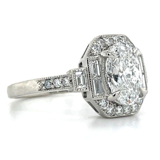 Harmony - Platinum 1.98ct Laboratory Grown Oval Vintage Style Diamond Engagement Ring