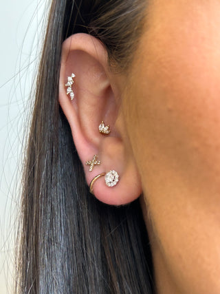 14ct White Gold Laboratory Grown 0.45ct Diamond Halo Earrings