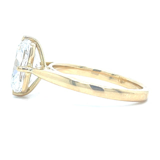 Sage - 18ct Yellow Gold 3.02ct Laboratory Elongated Cushion Solitaire Diamond Engagement Ring