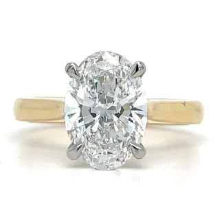 Emma - 18ct Yellow Gold 2.50ct Laboratory Grown Oval Solitaire Diamond Ring