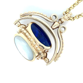 Vintage 9ct Yellow Gold Spinning Fob Pendant With Beaded Edge Detail