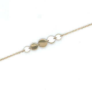 9ct Yellow Gold Graduated Disc Bracelet