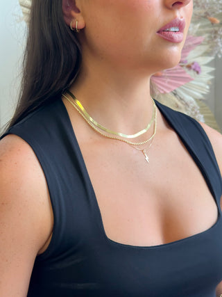 9ct Yellow Gold Lightning Bolt Necklace