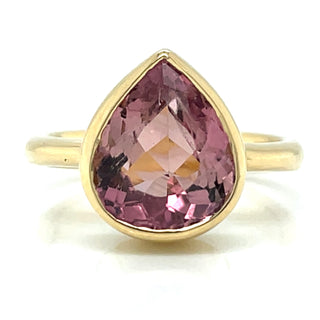 18ct Yellow Gold Earth Grown 3.50ct Pink Tourmaline Ring