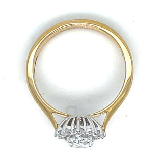 9ct Yellow Gold Lady Di Cz Cluster Ring