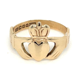 Vintage 9ct Yellow Gold Claddagh Ring