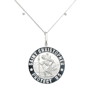 Sterling Silver 21mm St. Christophers Medal