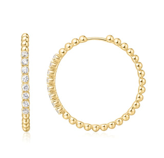 Ania Haie Gold Large Claw Sphere Beaded Hoop Earrings