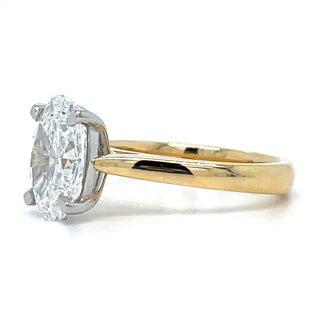 Emma - 18ct Yellow Gold 2.50ct Laboratory Grown Oval Solitaire Diamond Ring