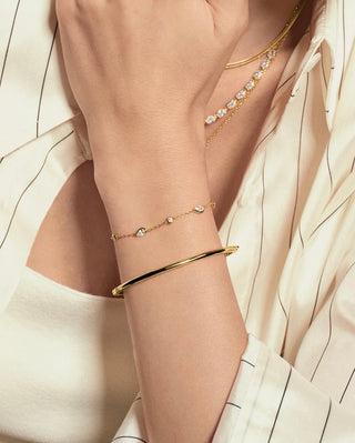 Ania Haie Gold Round & Teardrop Bezel Station Bracelet