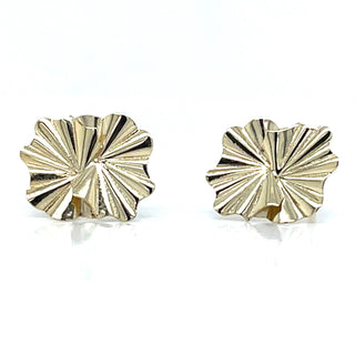 9ct Yellow Gold Folded Wave Stud Earrings