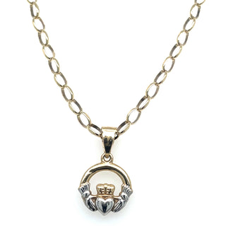 Vintage 9ct Gold Two Tone Claddagh Pendant