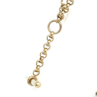 Vintage 9ct Yellow Gold 20” Mixed Link Chain With T-Bar Pendant