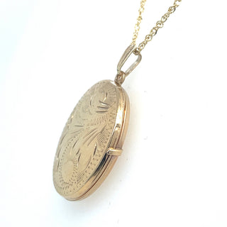Vintage 9ct Yellow Gold Detailed Locket Pendant