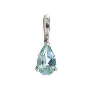 9ct White Gold Pear Birthstone Gemstone Charm