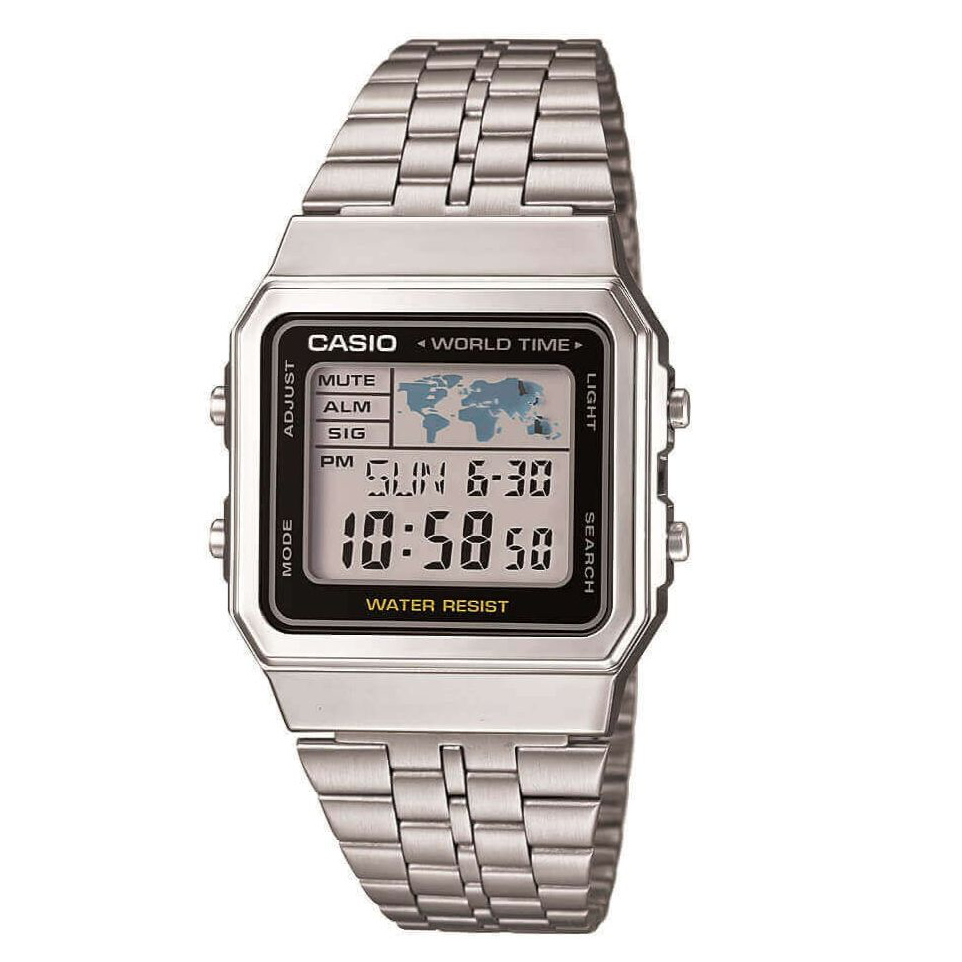 Casio Vintage Silver World Dial Digital Watch – Tadgh O Flynn